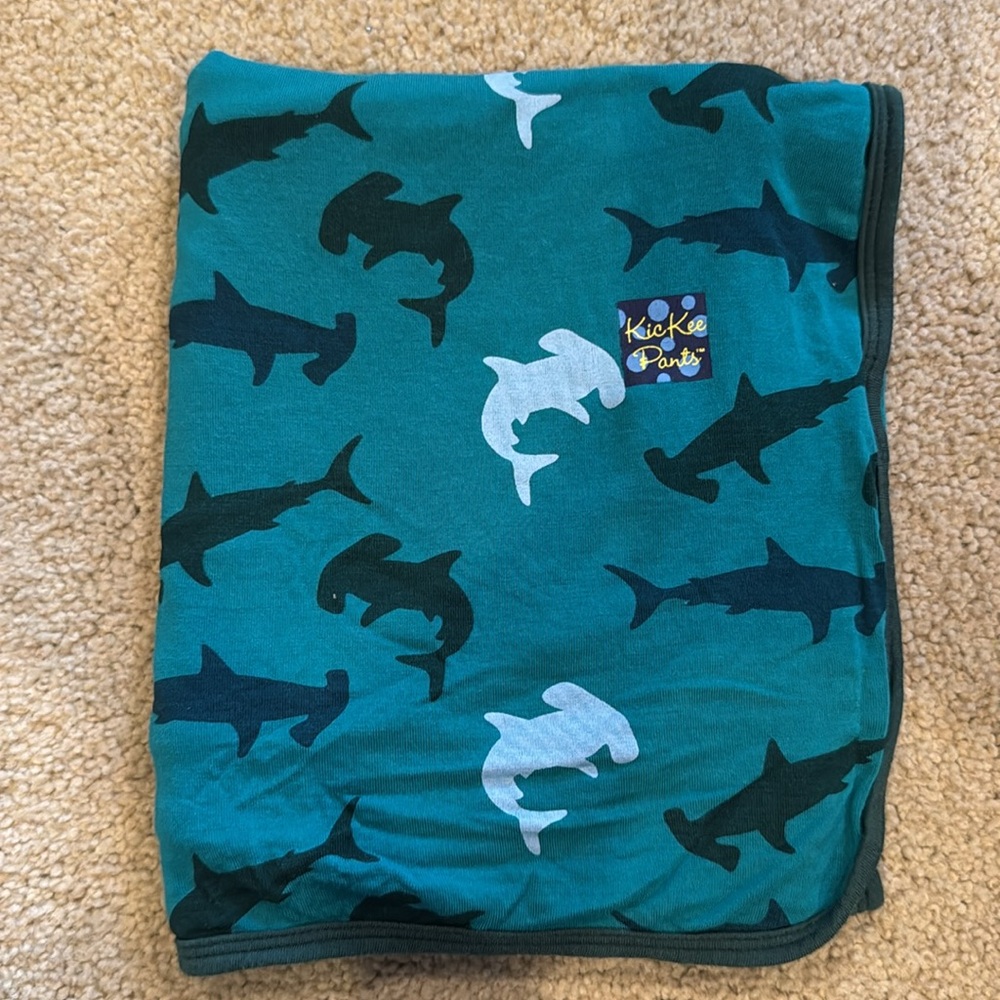 Kickee Pants Swaddle Blanket Hammerhead Shark Beach Baby Toddler